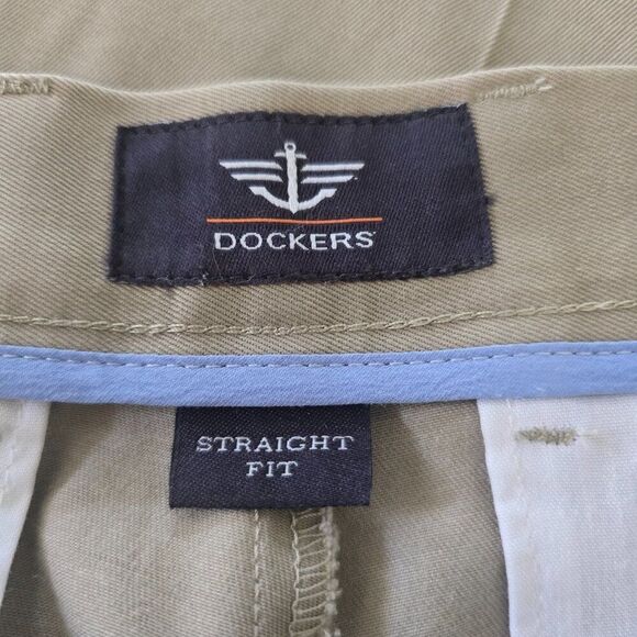 Dockers Pants Mens 34 x 32 Brown Khaki Straight Fit Cotton Chino Pants - Picture 8 of 10